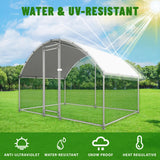 NUGRIART Large Metal Chicken Coop Walk-in Poultry Cage with Water-Resident and Anti-UV Cover Duck Rabbit Cat House Outdoor Chicken Run Pen with Round Roof NUGRIART