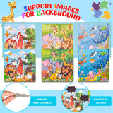 LovesTown Magnetic Puzzles for Toddlers, Travel Puzzle for Kids, Magnetic Puzzle Book for Boys and Girls, Animal Educational Learning Magnet Game for Road Trip LovesTown