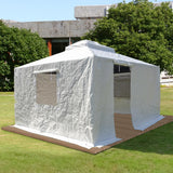 Domi 10' x 12' Universal Winter Gazebo Cover for Hardtop Gazebos,Outdoor Waterproof Enclosed Cover with Sidewalls and Mesh Windows,White (Gazebo not Included) domi outdoor living