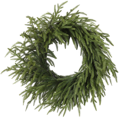 24 Inch Real Touch Christmas Wreath, Natural Droopy,Soft Bendable Winter Wreaths for Front Door, Christmas Wreath for Door, Thanksgiving Wreath, Christmas Greenery Thanksgiving Decorations Indoor LZNPA