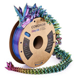 Comgrow Tri-Colors Silk PLA 3D Printer Filament, Rainbow PLA Filament 1.75mm, Dimensional Accuracy +/- 0.02 mm, 1KG Spool, Coextrusion 3D Filament with Shiny Silk Red-Blue-Yellow Comgrow