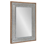 Kate and Laurel Deely Farmhouse Wall Mirror, 20 x 30, Rustic Brown and Silver, Rustic Wall Decor with Galvanized Metal Frame Kate and Laurel