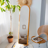 COZAYH Arched Full Length Mirror with Stand, Fully Assembled Dressing Wall-Mounted Mirror, Floor Mirror Solid Wood Frame, Large Body Mirror for Bedroom, Bathroom, Living Room Decor 60"×16" COZAYH