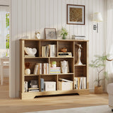 Vividwood 10-Cube Storage Organizer &TV Stand with Adjustable Shelf, Farmhouse Cube Bookcase with Fluted Front Trim for Living Room, Bedroom & Home Office – Rustic Brown Vividwood