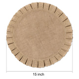 FunWheat Burlap Round Braided Placemats Set of 6 for Dining Tables 15 Inch Heat Resistant Jute Table Mats Farmhouse Woven Fabric Natural Place mats for Decoration(Ruffled Lace) FunWheat