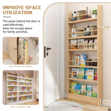 WOOOFA Behind The Door Bookshelf, Behind Door Bookshelf, 6-Tier Book Shelf, Narrow Thin Bookshelf for Kids, Space Saving, Anti-tip, Wall Mounted Book Toy Organizer for Bedroom, Living Room, Office WOOOFA