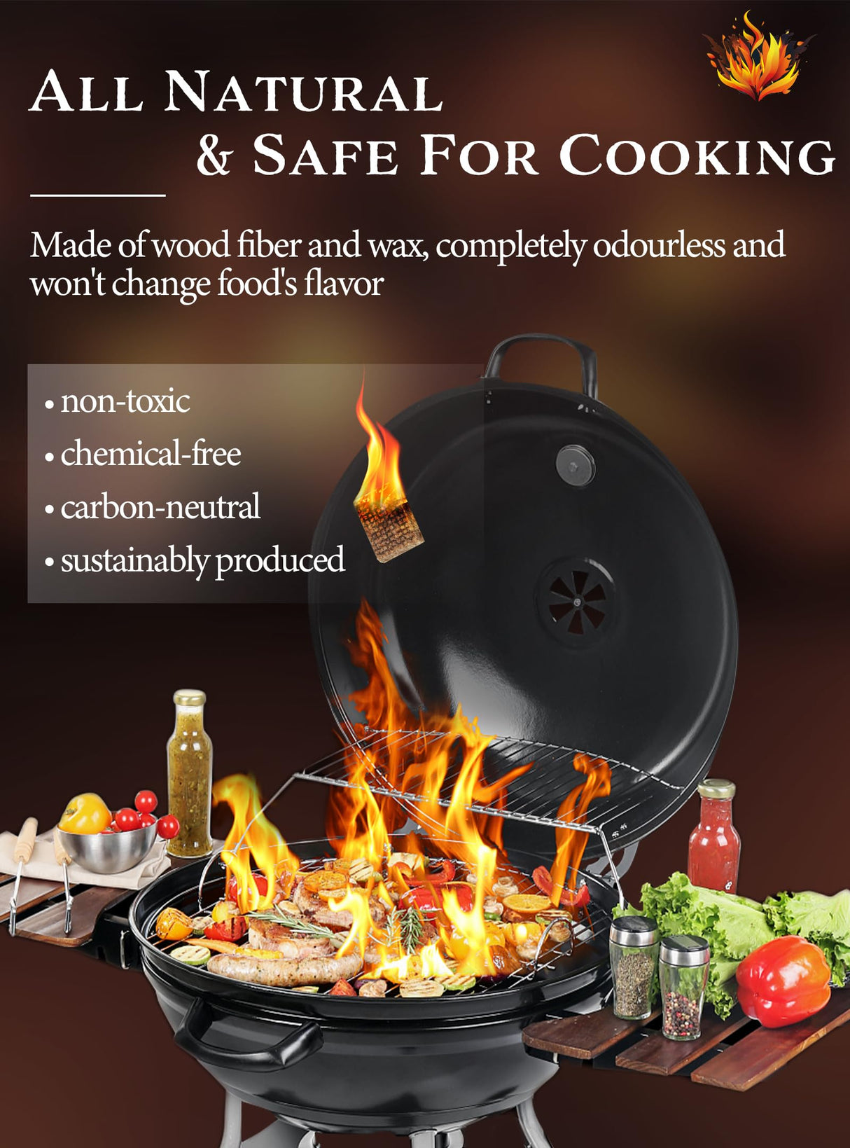 Nvkrvks Fire Starter, Easy-Burning Fire Starter Squares for Wood Stoves, Campfires, Grill Pit and Fireplace, Natural & Waterproof BBQ Fire Starters, 64 Mini Square Nvkrvks