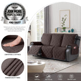 TAOCOCO 100% Waterproof Recliner Sofa Cover Non Slip Couch Cover for 3 Seat Reclining Sofa, Split Reclining Couch Covers 3-Piece with Straps, Washable Sofa Slipcover for Kids Pets(3 Seater, Chocolate) TAOCOCO