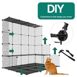YITAHOME Large Cat Cage, Cat Enclosures Outdoor DIY Pet Kennels Playpen Cat House Catio with Hammock for 1-6 Cats YITAHOME