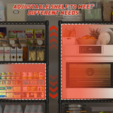 REIBII 60''W Storage Shelves 2399LBS Metal Shelving Unit with Wheels & Feet, 4 Tier Garage Shelving Heavy Duty Adjustable Wire Shelf for Pantry Kitchen Garage, 60" W x 18" D x 65.5" H, 2 Pack REIBII