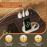 WLIVE 5 Drawer Dresser TV Stand for 45 Inch TV, Entertainment Center with Open Shelf and Power Outlet, Chest of Drawers for Bedroom, Living Room, Closet, Dark Grey WLIVE