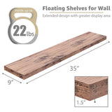 Sorbus Floating Shelves for Wall - 2 Long Floating Shelves for Bedroom, Kitchen, Living Room, Bathroom Shelves, Home Decor, Farmhouse - 35 x 9 Inch Wall Mounted Floating Shelves for Wall, Mahogany Sorbus
