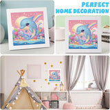 cviokrdu Dolphins Diamond Art Kits for Kids with Frame - Sea Animal Diamond Art for Kids Ages 4 8 12, Animals Gem Painting Kit for Gift Home Wall Decoration(7x7inch) cviokrdu