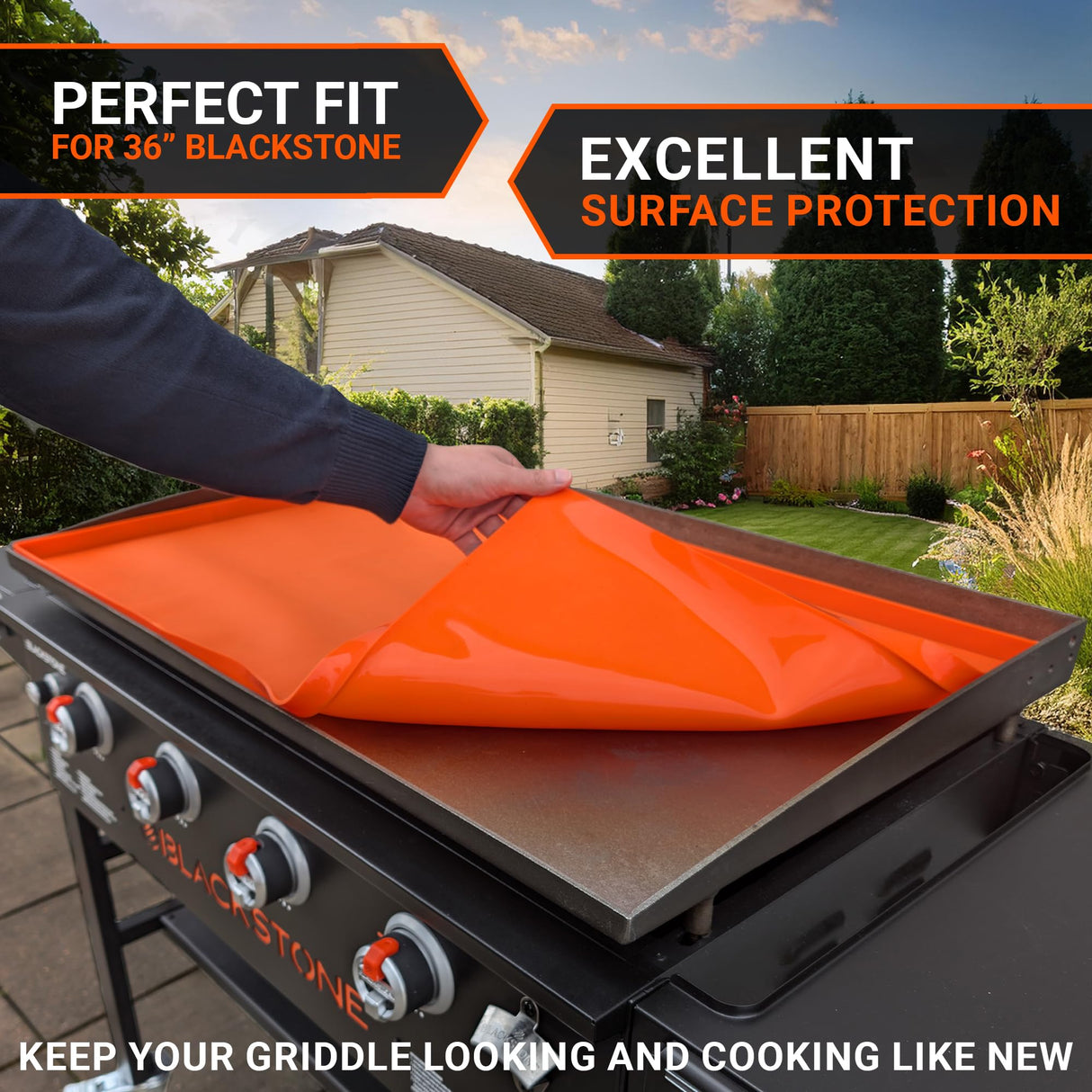 36" Premium Silicone Griddle Mat for Blackstone (36 Inch) - Blackstone Griddle Accessories, Heavy Duty Food-Grade Silicone Grill Cover, Enhanced Protection for Your Griddle All Year Round [2025] OZG