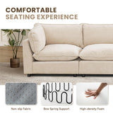 Tbfit Oversized Modular Sectional Sofa, Chenille Cloud Couch Deep Seat, 6-Seater Modular Sofa Couch for Living Room, Beige Tbfit