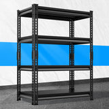 Huhaneon Heavy Duty Garage Shelves - 36''W 1,400Lbs Metal Adjustable Storage Shelving Rack Units for Warehouse Basement 4 Tier Black 35.4" W x 15.7" D x 66" H Huhaneon