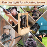 Soaoo Gun Rack with Storage Wood Gun Storage Display Rack Solid Pine Standing Gun Storage Rack Standing Rifle Rack Shotgun Storage Display Rack (6 Gun Floor Rack) Soaoo