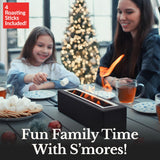 Houswise Tabletop Fire Pit - Concrete Outdoor & Indoor Fire Pit Tabletop, Smores Maker Kit, Table Top Firepit, Small Portable Mini Indoor Fireplace Houswise