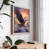 SKRYUIE Paint by Numbers Kit for Adults Beginner Eagle, Acrylic Mountain Oil Painting by Numbers Kits with PaintBrushes Paintwork Art Canvas Crafts for Home Decor 16x20 inch SKRYUIE