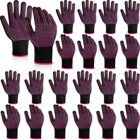Suhine 20 Pcs Heat Resistant Gloves Professional Heat Resistant Gloves for Hair Styling Curling Heat Resistant Work Gloves(Silicone Bumps Style) Suhine