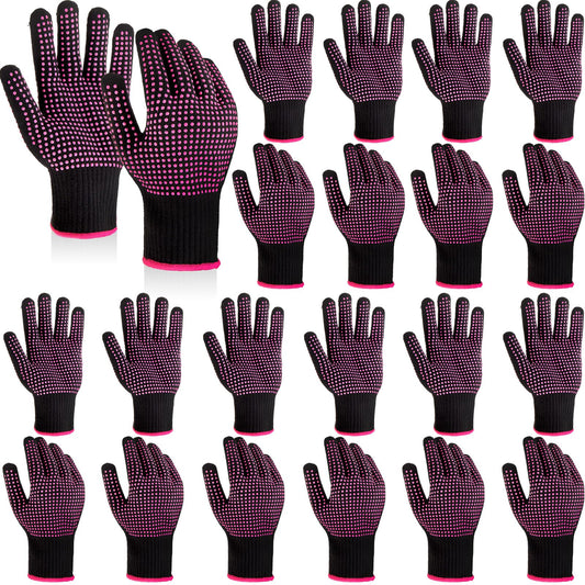 Suhine 20 Pcs Heat Resistant Gloves Professional Heat Resistant Gloves for Hair Styling Curling Heat Resistant Work Gloves(Silicone Bumps Style)