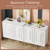 Tribesigns Sideboard Buffet Cabinet, 63 Inch Modern Kitchen Accent Cabinet with 4 Doors and Storage Shelves, White Credenzas Console Bar Cabinet for Living Room, Dining Room, Entryway, Office Tribesigns