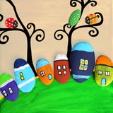 Halobios Rock Painting Kit, 55Pcs Rock Painting Supplies, Craft Kits with 12 Rocks, Painting Rocks for Adults, Arts and Crafts for Kids Ages 6-12, Art Supplies for Birthday Children's Day Gifts Halobios