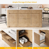homary Kitchen Island Modern Wood Kitchen Island with Sintered Stone Top and Storage,Whitewash, Spacious Design for 2-3 Stools (Whitewash, 72'') homary