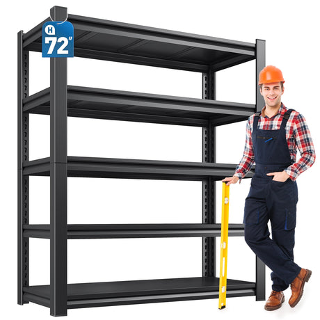 REIBII 72" H Garage Shelving Heavy Duty 3000 LBS 5 Tier Storage Shelves Adjustable Shelving Unit and Storage for Garage,Basement,Commercial 36" W x 16" D x 72" H REIBII