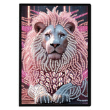 JZHYOAN DIY Diamond Painting Blank Notebook Kits Lion Special Shape Diamond Art Kits Dairy Travel Drawing Message Art Gifts Notepad A5 Hardcover Journal Note Book for Work Note Taking Adult JZHYOAN