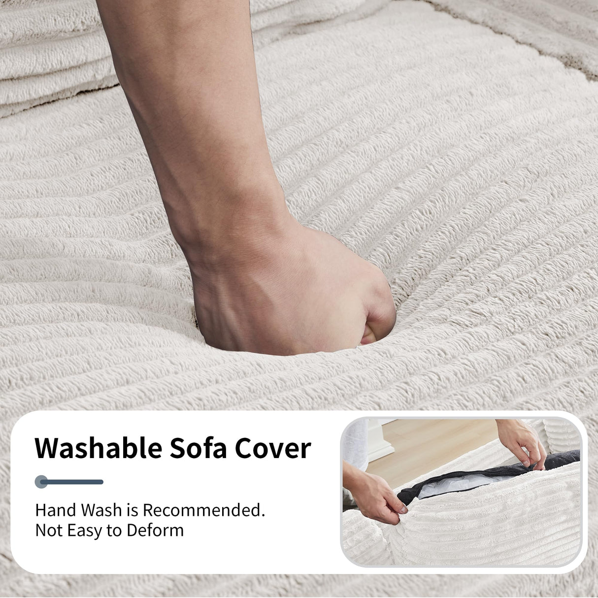 LEVNARY 6-Seat U Shaped Modular Sectional Sofa with Power Recliners, Faux Rabbit Fur Upholstery, Storage Console with Charging Ports & Cup Holders, Living Room Couch Set for Home Office (White) LEVNARY