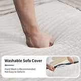 LEVNARY 6-Seat U Shaped Modular Sectional Sofa with Power Recliners, Faux Rabbit Fur Upholstery, Storage Console with Charging Ports & Cup Holders, Living Room Couch Set for Home Office (White) LEVNARY