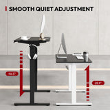 SANODESK Electric Standing Desk 40 x 24 Inches Whole-Piece Desktop Height Adjustable Stand Up Desk w/6-Button Controller Ergonomic Computer Desk for Home Office, Black Frame + Black Tabletop SANODESK