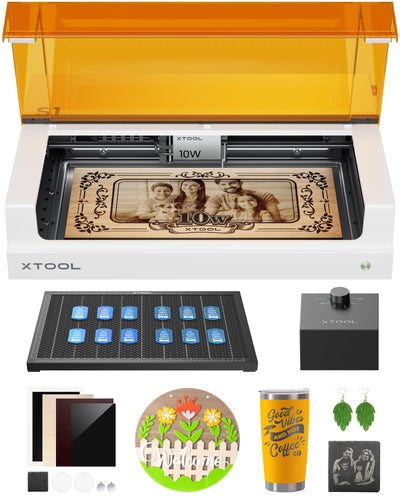 xTool S1 Laser Engraver Kit, Class 1 Laser Engraver and Cutter with Smart Air Aisst and Honeycomb Panel, Auto-Focus Laser Machine 10W Enclosed Laser Engraving Machine for Home Crafts
