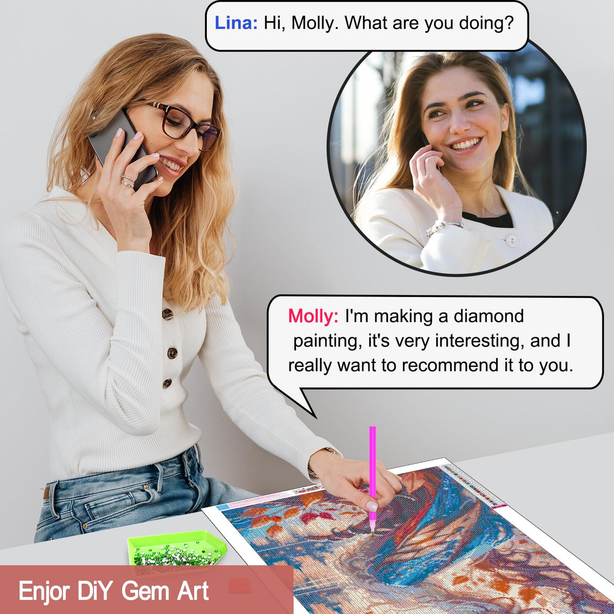 Liccyy 40 * 70CM 5D Diamond Art Painting Kits for Adults Teen Starters with Tools,DIY Full Crystal Drill Bead Art Paints by Numbers for Home Wall Decoration Gift,Phoenix Round Gems Liccyy