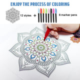 Mandala Designs Suncatcher Window Art Kit, 12 Pcs DIY Window Clings with MarkersYour Own Stained Glass Mandala Art Kit for for Home Decorations Perfect Hobby for Women, Elderly Gorofit
