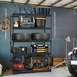 PeacefulHues 48x24x72 Inch Garage Shelving Heavy Duty, Storage Shelves 2500Lbs Capacity, Adjustable Metal Shelving Unit, 5 Tier Industrial Shelves for Basement Workshop PeacefulHues