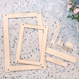 Hand U Journey Rectangle Weaving Loom Kit - 2 Sets with Weaving Needles and Tools, Perfect for Beginners and Weaving Enthusiasts, 11''x16.5'' and 7.8''x11.7'' Large Sizes HAND U JOURNEY