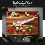 Acacia Wood Cutting Board (17x13x1.5in) and Wooden Butcher Block, Chopping Board - Reversible Multipurpose For Meat, Cheese Board, Vegetables, FANICHI