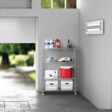 Seville Classics Solid Steel Wire Shelving Storage Unit Adjustable Shelves Organizer Rack, for Home, Kitchen, Office, Garage, Bedroom, Closet, Silver, 4-Tier, 36" W x 14" D Seville Classics
