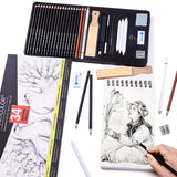 MARTCOLOR Drawing Sketching Pencils Set, 34 Pieces Pro Art Pencil Kit - Graphite Pencils (14B-4H), Charcoal Pencils, Charcoal Sticks, Artist Pencils for Beginners & Pro Artists MARTCOLOR