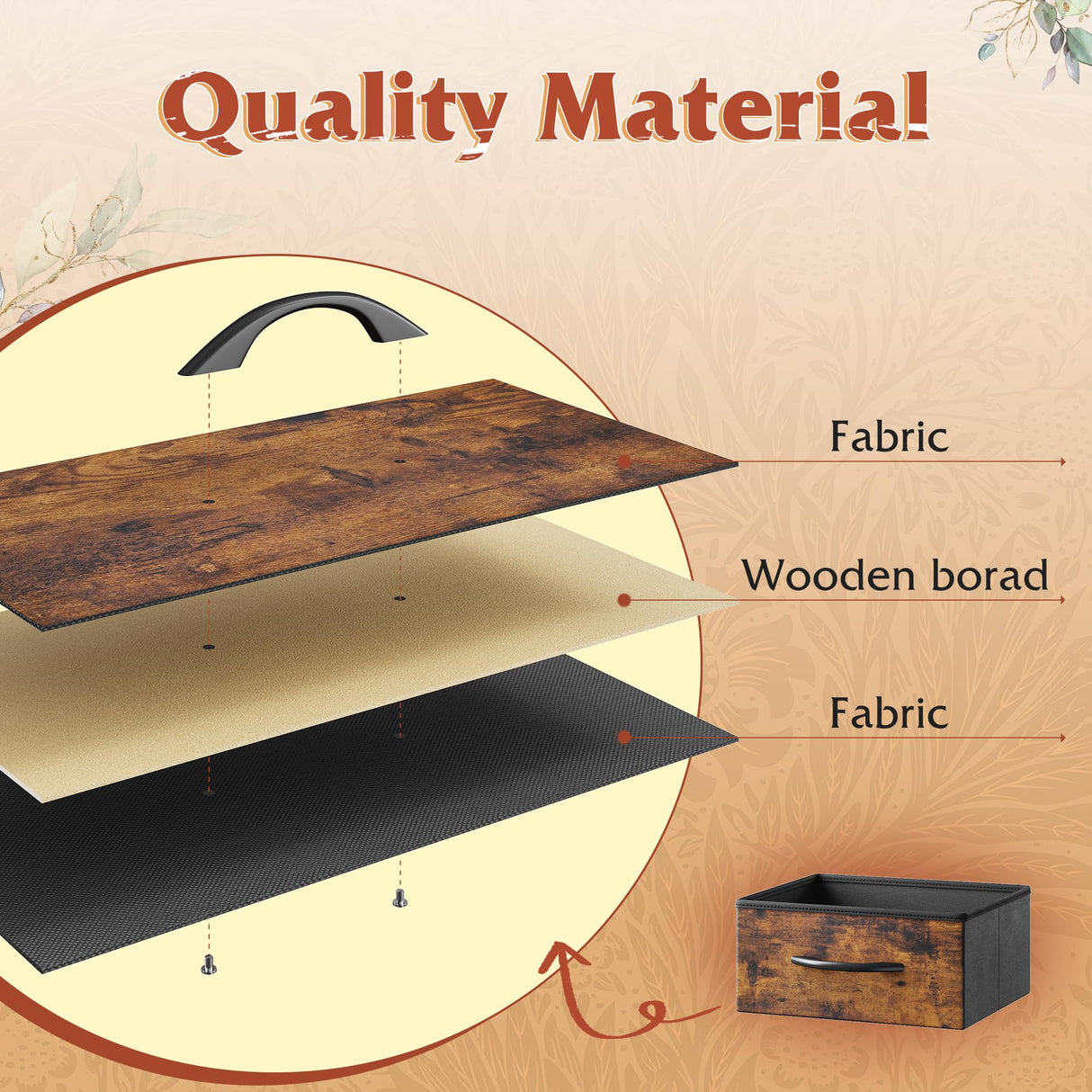 EnHomee TV Stand Dresser for Bedroom with 5 Drawer,Entertainment Center for 50 inch Television, Media Console Table with Storage, Open Shelf, Living Room,Rustic Brown EnHomee