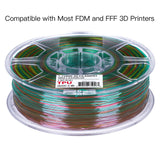 INLAND TPU Filament, Rainbow TPU 3D Printer Filament, Red, Orange, Purple, Yellow, Green Flexible Filament, Dimensional Accuracy +/- 0.03 mm - 1kg Spool (2.2 lbs) INLAND
