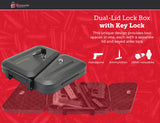 Hornady Dual-Lid Gun Lock Box - Two Compartment Portable Lock Box with Separate Lid and Lock - This Small Gun Safe Stores Handguns and Ammo Separately - Measures 11 x 10 x 2 Inches - Item 95229 Hornady