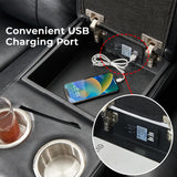 Manual Recliner Sofa Sectional Couches with LED Light for Living Room, Leather Reclining Corner Sectionals Sofa Couch Sets with 2 Theater Recliner Seat, USB, Cup Holder, Storage Console for Home,Black Comfort Stretch