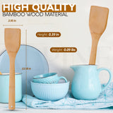 Alpine Cuisine Bamboo Wood Spatula 12-Inch with Wood Handle - Heat-Resistant Head with Curved Front for Scooping & Scraping, Kitchen Spatulas for Cooking, & Baking - Dishwasher-Safe & BPA-Free Alpine Cuisine