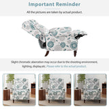 Christopher Knight Home 29.75" Push Back Recliner Chair,Upholstered Recliner Armchair with Classic Wing Back and Solid Gourd-Shaped Wooden Legs, White&Blue Christopher Knight Home