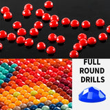 KUFWKEY Landscape DIY Diamond Painting Kit, Japanese Garden Scene Diamond Art Kits for Adults,5D Full Round Drill Diamond Mosaic Kits,DIY Diamond Dots for Beginners,12x16 inch KUFWKEY