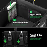 VIVOSUN Collapsible Folding Wagon, Outdoor Utility with All-Terrain Wheels, Adjustable Handle, Cup Holders & Side Pockets, for Camping, Shopping, Garden, 210Lbs Capacity, Black VIVOSUN