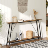 YATINEY 63" Console Table, Narrow Long Entryway Table, Industrial Skinny Sofa Tables, 2-Layer Hallway Table for Entryway, Display Table Behind Couch, Rustic Brown and Black CT16BR YATINEY